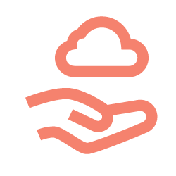 Das Icon zeigt eine Hand, die eine Wolke schützt